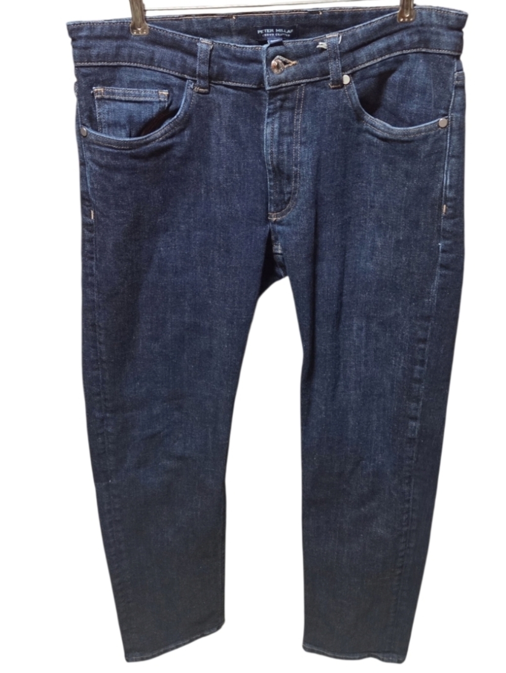 Peter Millar Men's Tailored Fit Dark Indigo Blue Denim Jeans 34x30